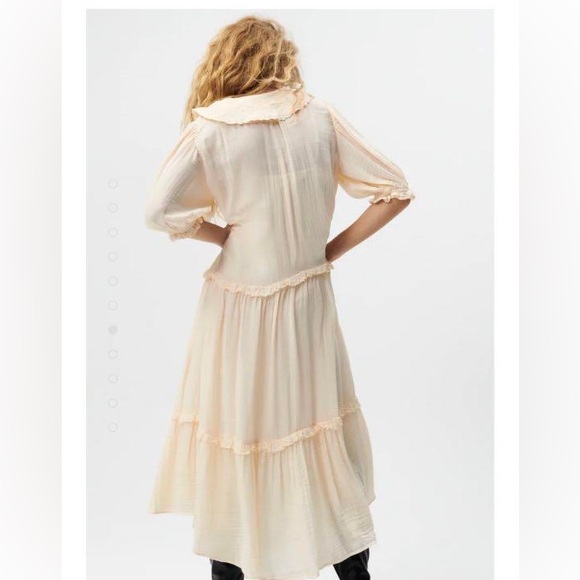 ZARA ~ ✨ Bloggers favourite ✨ MIDI DRESS WITH PANELS in Vanilla - Picture 15 of 17